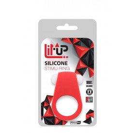 Красное эрекционное кольцо LIT-UP SILICONE STIMU RING 4