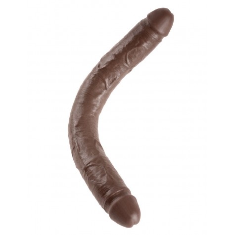 Коричневый двусторонний фаллоимитатор 16" Thick Double Dildo - 40,6 см.