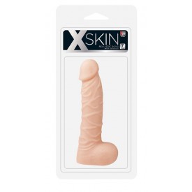 Телесный фаллоимитатор с богатым рельефом поверхности XSKIN 7 PVC DONG - 18 см.