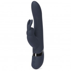 Тёмно-синий вибратор Oh My USB Rechargeable Rabbit Vibrator - 25,4 см.