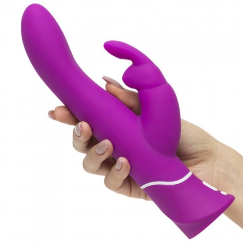 Лиловый вибратор-кролик Curve Rechargeable Rabbit Vibrator - 25,4 см.